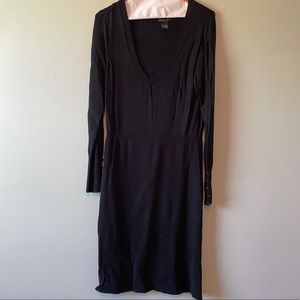 BCBGMAXAZRIA Black sweater dress with v-neck